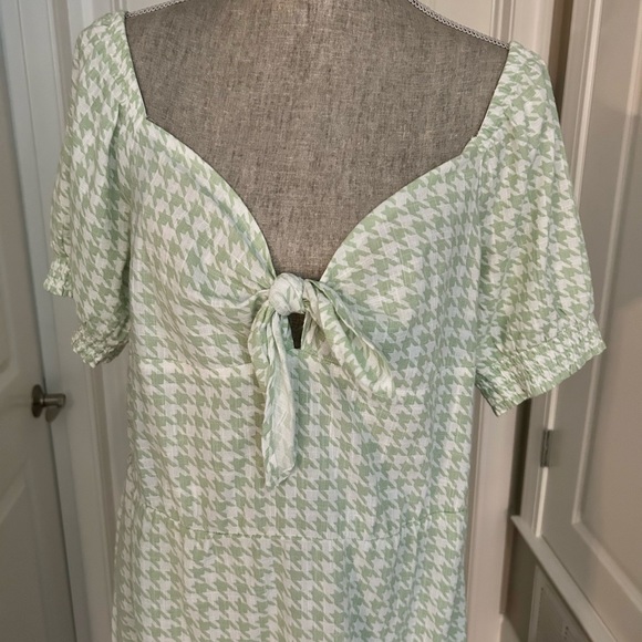 NWT ROXY Summertime Feeling Green & White  checkered Midi Dress Size XL - Picture 9 of 14
